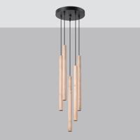 Hanglamp PASTELO 5P hout - thumbnail