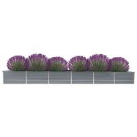 VidaXL Plantenbak verhoogd 480x80x45 cm gegalvaniseerd staal grijs - thumbnail