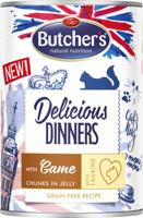 BUTCHER'S Delicious Dinners Stukjes met hertenvlees in gelei - nat kattenvoer - 400g - thumbnail