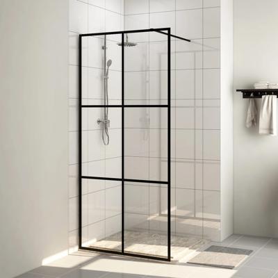Inloopdouchewand 80x195 cm ESG-glas transparant en zwart Inloopdouchewand 80x195 cm ESG-glas transparant en zwart