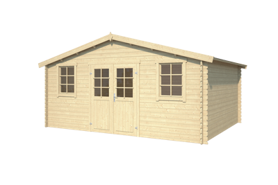 Outdoor Life Udo Blokhut 480x300 cm 28 mm vuren blank- Zadeldak- Onbehandeld vurenhout- Outdoor Life Outdoor Life Udo Blokhut 480x300 cm 28 mm vuren blank- Zadeldak- Onbehandeld vurenhout- Outdoor Life