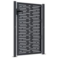 Poort 105x155 cm met vierkant staal antracietkleurig - thumbnail