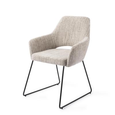 Jesper Home Yanai eetkamerstoel Caramel Grid slide black