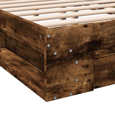 Bedframe met lades bewerkt hout gerookt eikenkleurig 140x200 cm