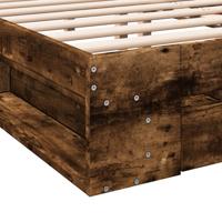 Bedframe met lades bewerkt hout gerookt eikenkleurig 140x200 cm - thumbnail