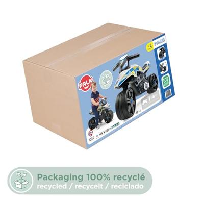 Politiemotorfiets - FALK - Brede wielen en stuur - Gemaakt in Frankrijk - 40% gerecycled plastic - Vanaf 2 jaar
