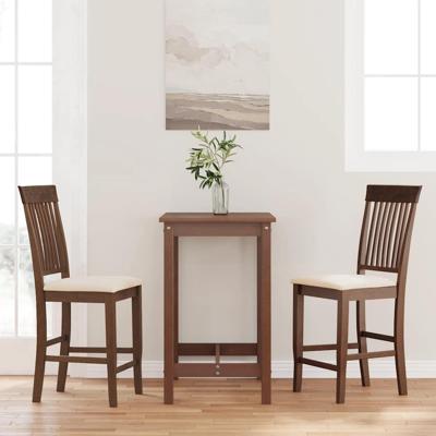 Barkrukken met kussens 2 stuks Bruin massief hout rubber