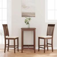 Barkrukken met kussens 2 stuks Bruin massief hout rubber - thumbnail