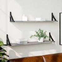 Wandschappen 2 st 80x15x15,5 cm bewerkt hout grijs sonoma eiken - thumbnail