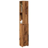 Badkamerkast 25x25x170 cm bewerkt hout oud houtkleurig - thumbnail