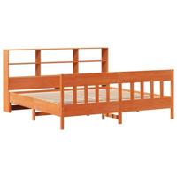 Bedframe zonder matras massief grenenhout wasbruin 200x200 cm - thumbnail