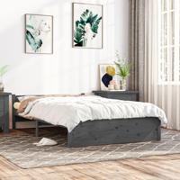 Bedframe massief hout grijs 135x190 cm 4FT6 Double - thumbnail