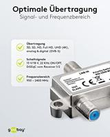 Wentronic 51445 SAT-schakelaar verdeelt/schakelt 1 LNB op 2 SAT-ontvangers Single 1 Stuk zilver - thumbnail