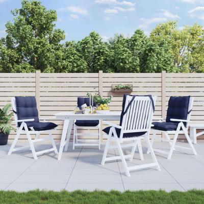 VidaXL Stoelkussens 4 st lage rug oxford stof marineblauw