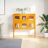 Dressoir 100,5x39x107 cm koudgewalst staal mosterdgeel - thumbnail