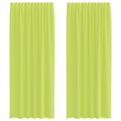 Gordijnen voile met roedezakken 2 st appelgroen