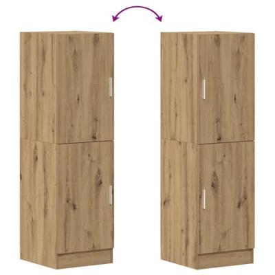 Keukenkast 38x41,5x131,5 cm bewerkt hout artisanaal eiken