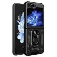 Lunso Samsung Galaxy Z Flip 7 FE / Flip6 - Armor backcover hoes met ringhouder - Zwart - thumbnail