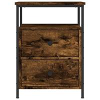 Nachtkastjes 2 st 44x45x60 cm bewerkt hout gerookt eikenkleurig - thumbnail