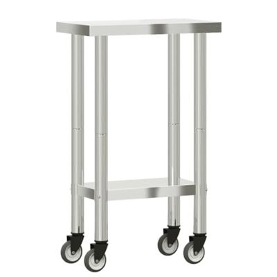 VidaXL Keukenwerktafel met wielen 55x30x85 cm roestvrij staal