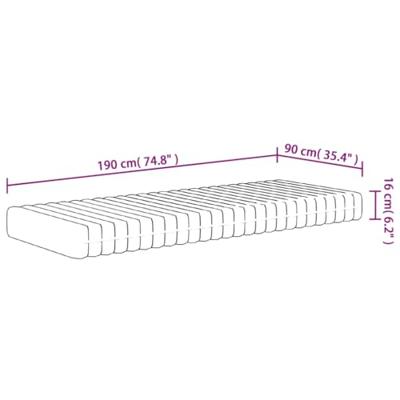 Schuimmatras middelzacht 90x190 cm Single Size