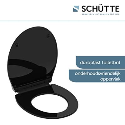 Schutte Duroplast WC-bril SLIM BLACK met soft-close en quick-release | zwart
 82710 - thumbnail