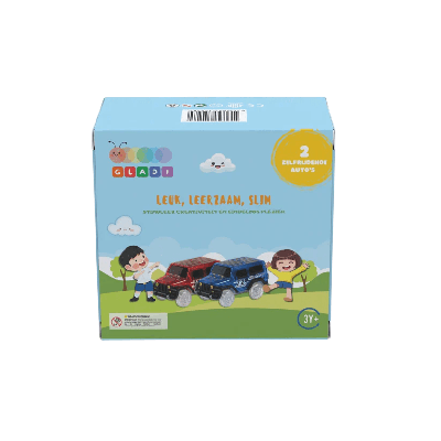 Gladi Magnetisch Speelgoed - Uitbreidingsset - 2 auto's Gladi Magnetisch Speelgoed - Uitbreidingsset - 2 auto's