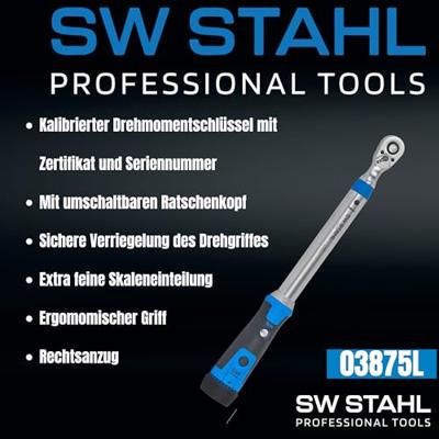SW STAHL Sw-stahl draaimomentsleutel torque wrench 1/2" sw-steel 60-340 nm