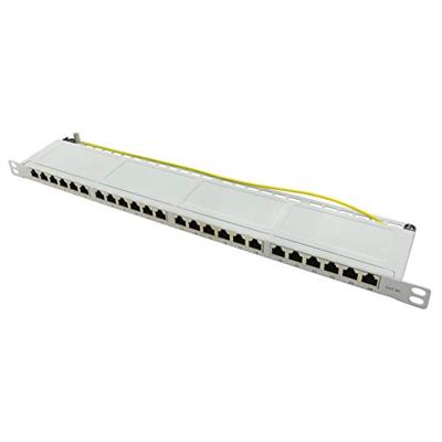 LogiLink NP0062 24 poorten Patchpaneel 483 mm (19) CAT 6A 0.5 HE Grijs