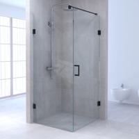 Brauer Void - Douchecabine met Draaideur - Helder Glas - 80x100x200 cm - incl. Glascoating - Mat Zwart - thumbnail