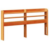 Bedframe met hoofdbord massief grenenhout wasbruin 150x200 cm - thumbnail
