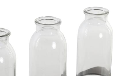 Vaas DKD Home Decor Bruin Zwart Metaal Kristal 45 x 11 x 22 cm (3 Onderdelen)