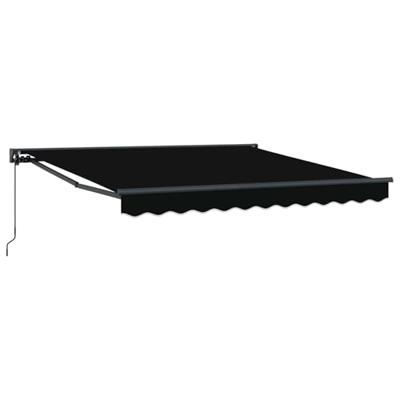 VidaXL Inklapbaar zonnescherm zwart 350 x 250 cm polyester en metaal