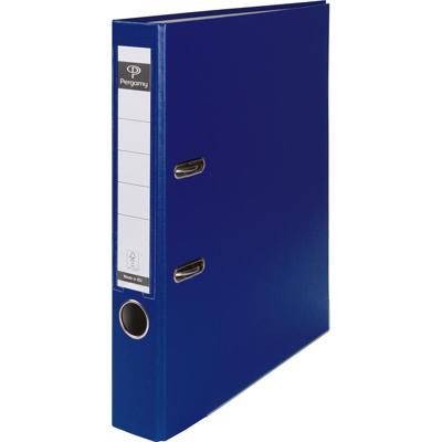 Pergamy ordner, voor ft A4, uit PP en papier, met beschermrand, rug van 5 cm, donkerblauw Pergamy ordner, voor ft A4, uit PP en papier, met beschermrand, rug van 5 cm, donkerblauw