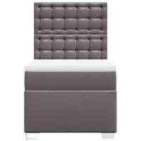 Boxspring met matras kunstleer grijs 80x200 cm - thumbnail