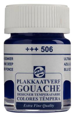 Talens Gouache Extra Fine Quality Fles 16 ml - Ultramarijn Donker 506
