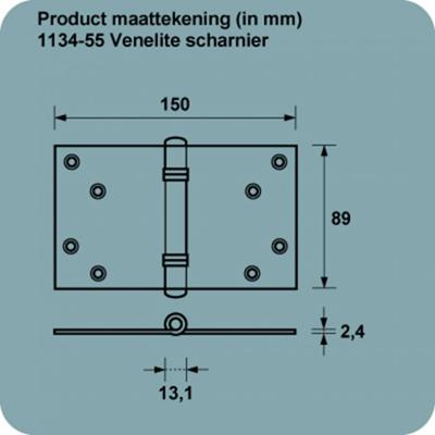 AXA venelitescharnier - 89x150mm - Topcoat - 1134-55-23/E