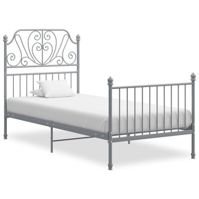 Bedframe metaal grijs 90x200 cm