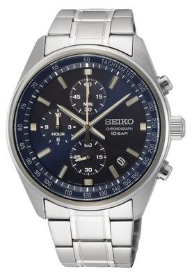 Seiko SSB377P1 Horloge Chrono staal zilverkleurig-blauw 41,5 mm