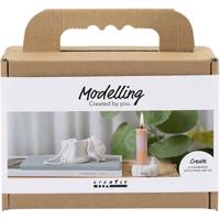 Creativ Company Mini hobbyset boetseren, kandelaar met schelpen, off white, 1 doos - thumbnail
