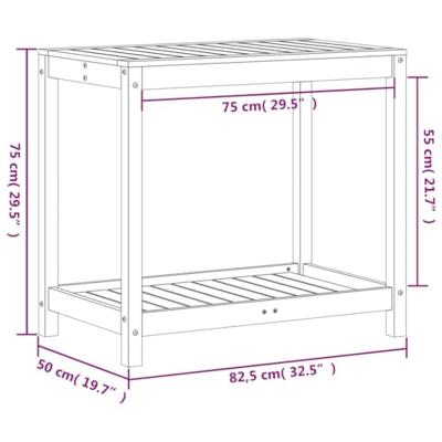 VidaXL Oppottafel met schap 82,5x50x75 cm geïmpregneerd grenenhout