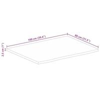Tafelblad met natuurlijke rand 100x80x2,5 cm massief mangohout - thumbnail