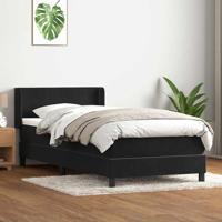 Boxspring met matras fluweel zwart 90x210 cm - thumbnail