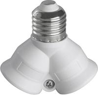 Heitronic Lampfitting-adapter E27 naar 2x E27 230 V 60 W - thumbnail