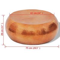 Salontafel gehamerd aluminium zilverkleurig - thumbnail