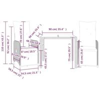 3-delige Bistroset met kussens poly rattan zwart - thumbnail