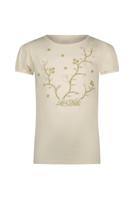 Le Chic Zomer t-shirt meisjes Ivoor wit - parels & bloemen - Nommy - thumbnail
