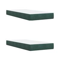 Boxspring met matras fluweel donkergroen 200x200 cm - thumbnail