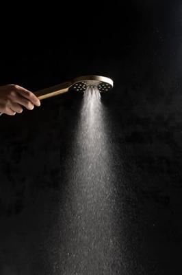 Ben Push handdouche rond Ø12cm 3 straalsoorten geborsteld messing