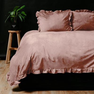 Sleeptime Velvet Ruffles Oud Roze 200 x 220 cm